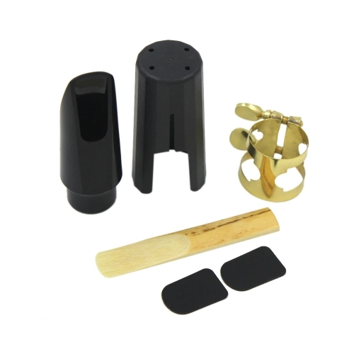 Sopran Sax Saxophon Mundstück Kunststoff mit Cap Metallschnalle Reed Mundstück Patches Pads Kissen