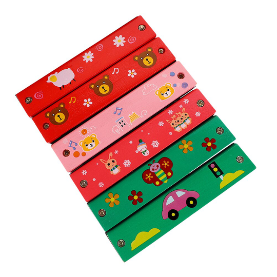 6Pcs Muziekinstrumenten Educatief Speelgoed Harmonica Speelgoed (Willekeurige Kleur)
