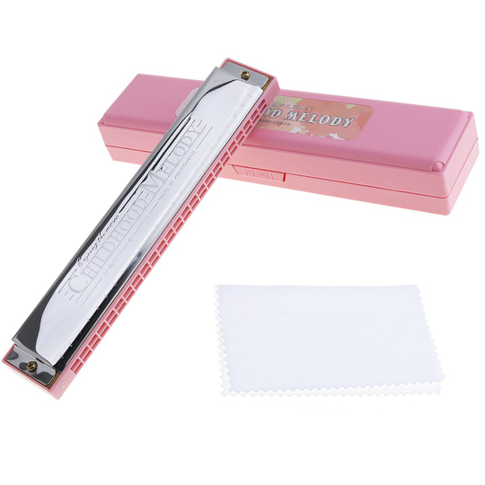 24 Gaten Tone C Duurzaam Rvs Roze Tremolo Harmonica Harp Mondharmonica Muziekinstrumenten Voor Kinderen Studenten