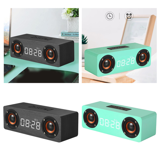 Wekker Luidsprekers Stereo Geluid Bass Enhancement Klok Soundbar Speaker Voor Thuis Outdoor Werk