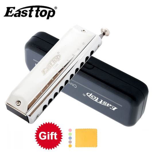 Easttop 10 Hole 40 Tone Harmonica Chromatische Harmonica Sleutel Van C Met Case Voor Professionele Speler Volwassen Beginner Studenten