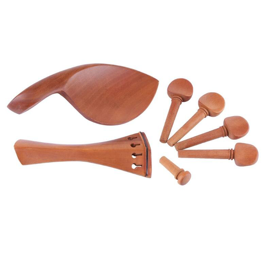 1 Set Jujube Viool Onderdelen Chinrest Drawplates Knop Staartstuk En Haringen Voor 3/4 4/4 Viool Onderdelen & Accessoires