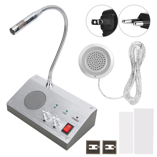 110-240V Dual-Weg Bank/Kantoor/Winkel/Station Venster Teller Intercom Luidspreker Intercominstallatie noise-Gratis Venster Intercom Domofon