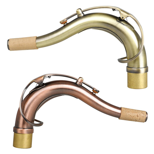 Uitstekende Tenor Saxofoon Hals 27Mm Goudlak Messing Materiaal