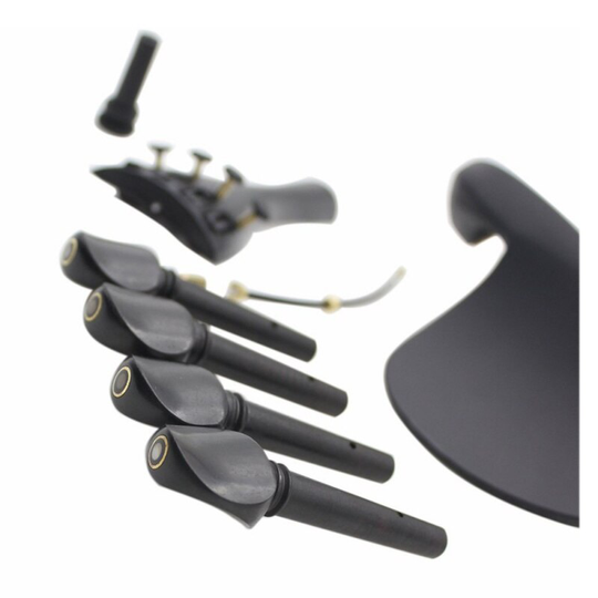 4/4 Viool Chin Rest Chinrest Met Tuning Peg Staartstuk Fijne Tuner Tailgut Endpin Viool Accessoire Kit
