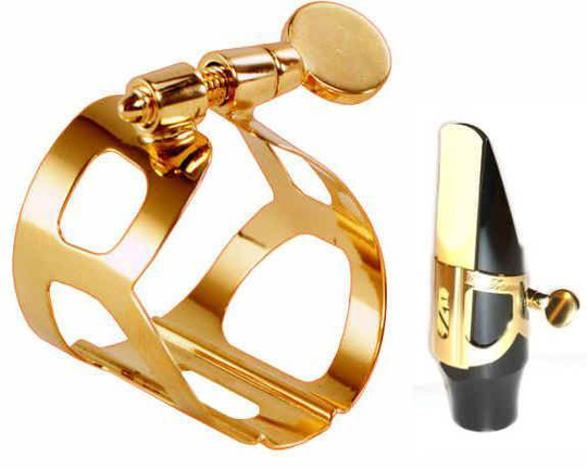 BG L40 Blattschraube / Ligature L-40 Tenorsaxophon Goldlack, incl. Kapsel
