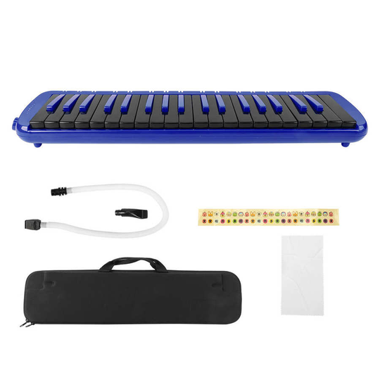 37 Toetsen Melodica F-37S Pianica Piano Stijl Toetsenbord Harmonica Mondharmonica Met Mondstuk Reinigingsdoekje Draagtas Messing