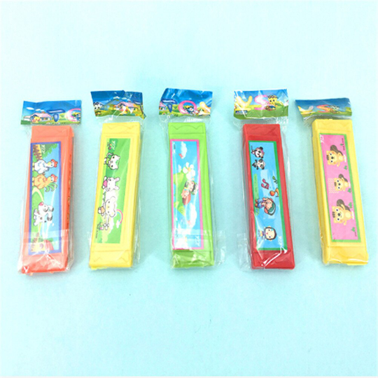1 stuk 9.7*2.5cm Kids Leuke Bloem Plastic Harmonica Speelgoed Fun Dubbele Rij Musical Early Educatief Speelgoed Willekeurige kleur