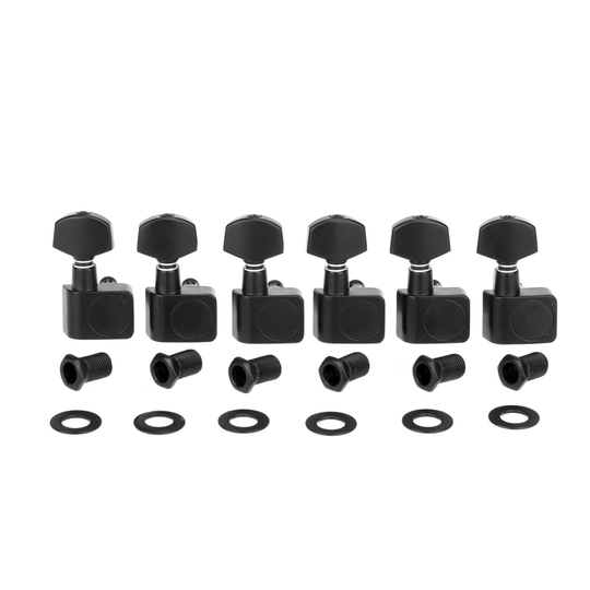 Musiclily Pro 6-in-lijn 2-pins Sealed Guitar Tuners Machine Head Stemsleutels Set voor Fender strat/Tele, zwart