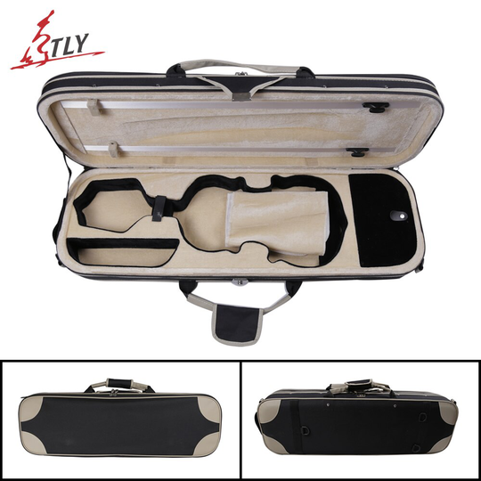 Tongling Hoogwaardige Over-Rand Viool Case W/Hygrometer Black Canvas Violino Case Professionele Viool Accessoires