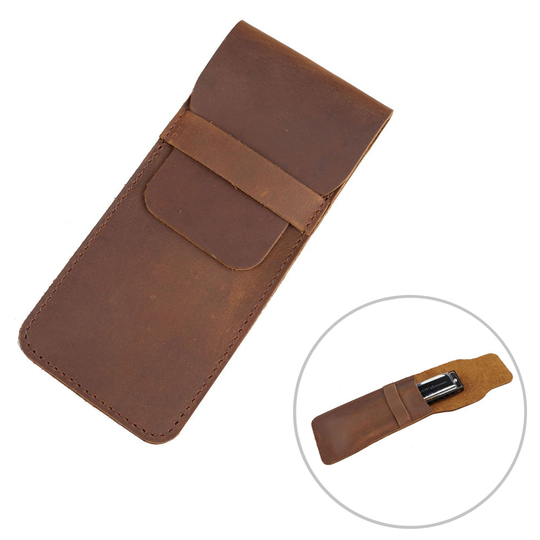 Vintage Lederen 10 Holes Harmonica Opbergtas Bruin Beschermende Harp Zak Holster Houder Draagbare Diatonische Harp Case Accessoires