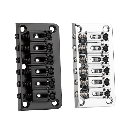 Zwart/Zilver 6 Saddle Hardtail Bridge Top Load Elektrische Gitaar Brug Met 5Pcs Schroeven Zware Gitaar accessoires