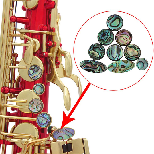 Muziekinstrument Accessoires Saxofoon Altsaxofoon Houtblazers 9Pcs Muziek Kleurrijke Tenor/ Alto/Sopraan Key Button Inlays