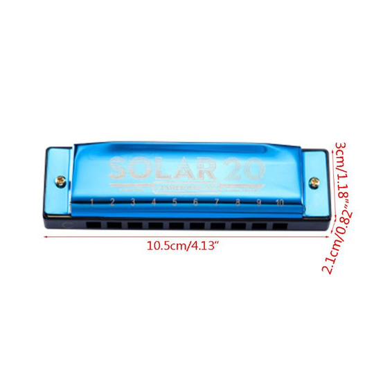 10-hole blues harmonica (volle schaal), professionele playing harmonica, geschikt voor beginners.