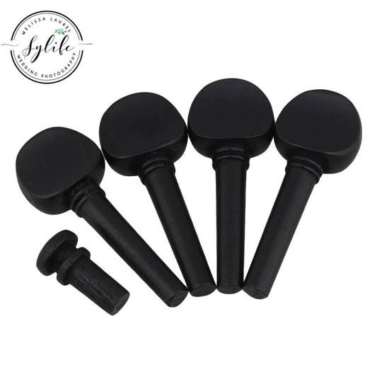Zwart 4/4 Viool Stemsleutels Tuners Met Staart Pin 61x23mm