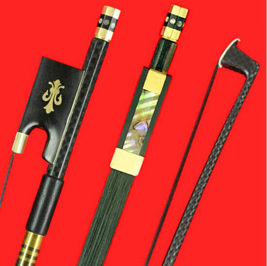 1 st Professionele Carbon fiber strijkstok 4/4 goede balans Zwart Paardenhaar ebbenhout