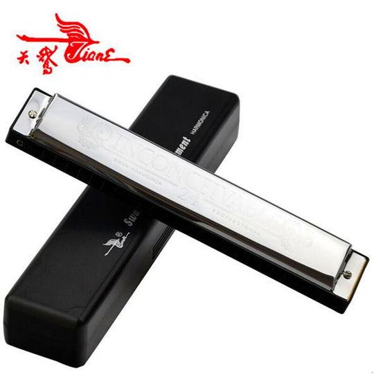 24 gaten Swan Tremolo Harmonica Mond Ogan Armonica een Bocca Sleutel van C Harp houtblazers Instrument Tremolo mondharmonica Harmonica