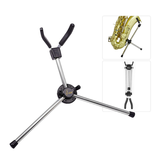 Opvouwbare Tenorsaxofoon Stand Draagbare Sax Metalen Floor Stand Houder met Draagtas