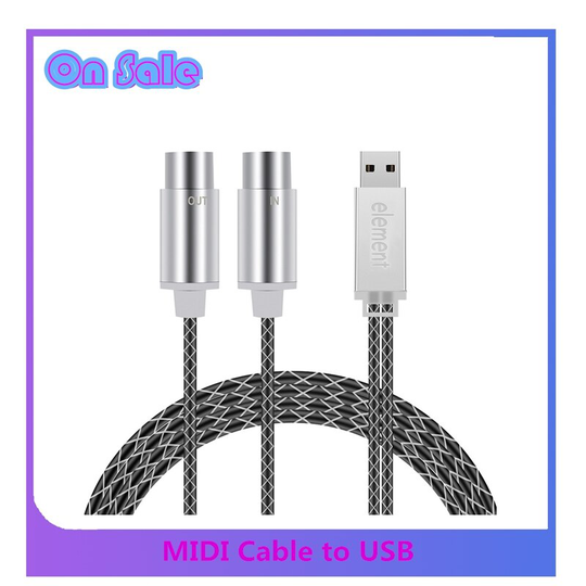 Element Midi-kabel Usb In-Out Converter, professionele Usb Midi Interface Met Indicator Licht Ftp Verwerking Chip Metalen Shell