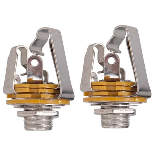 Geluid Pickup 2 Stuks 1/4 Inch 6.35Mm Stereo Input Jack Plug Socket Voor Elektrische Gitaar Basgitaar Pickup Uitgang jack Gitaar Onderdelen