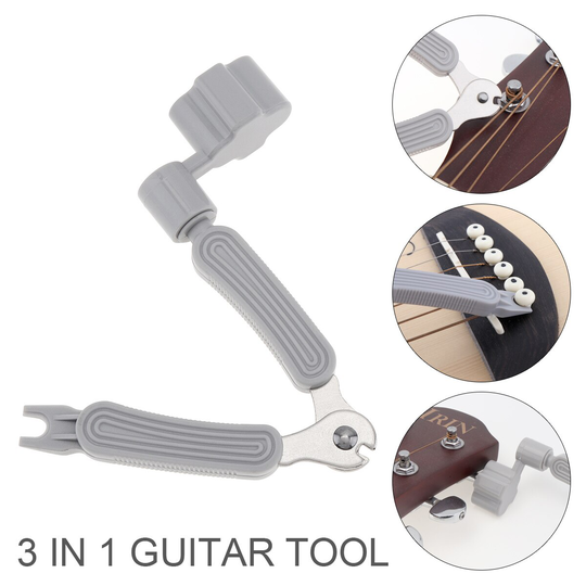 3 In 1 Multifunctionele Draagbare Gitaar Tool Guitar String Winder En Cutter Clippers Bridge Pin Puller Peg Winder