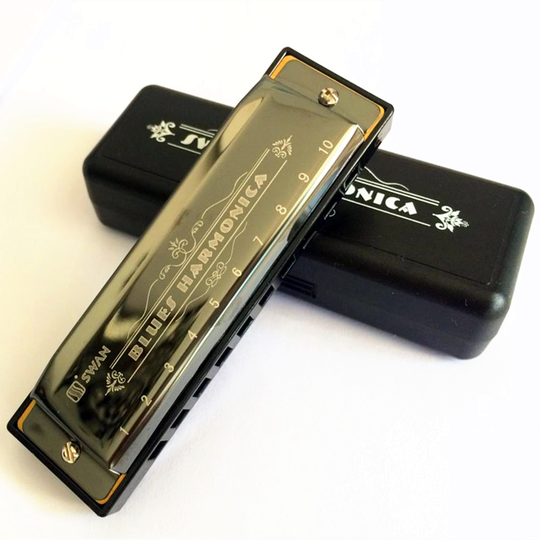 Swan Harmonica 10 Holes Diatonische Armonica Blues Harp C key Mond Ogan Houtblazers Muziekinstrument Gaita met case
