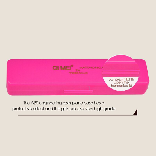 Qimei Polyfonie Harmonica 24 Gat Van C Professionele Spelen Concurrentie Tremolo Harmonica Met Gewatteerde Doos