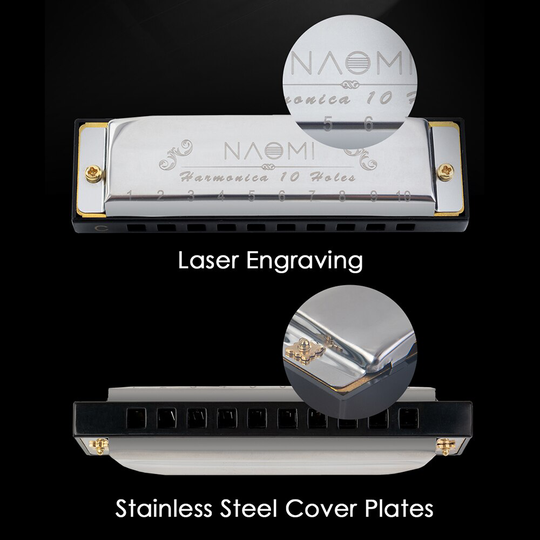 Naomi Verzegelde 7 Stks/set Harmonica Blues Band Harmonica Set (C, D, E, F, G, Een, Bb Toetsen) 10 Gaten