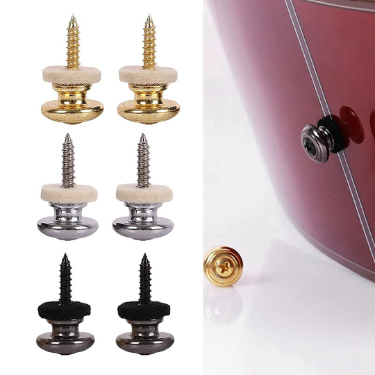 2 Stuks Wol Koperen Guitar Strap Lock Vergrendeling Pinnen Pins Paddestoel Vorm End Knop Voor Akoestische Klassieke Elektrische Basgitaar ukule