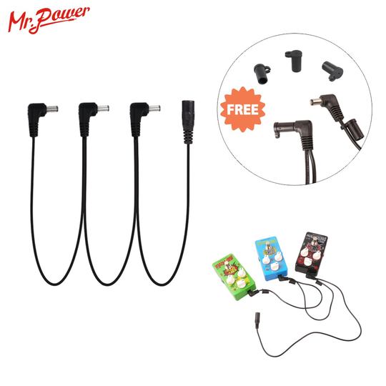 9V 1 Tot 3 Way Daisy Chain Voeding Splitter Cable Harness Leads Voor Basgitaar Voeding Adapter