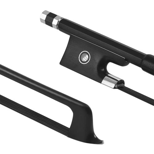 ammoon 4/4 Violine Geigenbogen Kohlefaser Round Stick Ebenholzfrosch Black Rosshaar Well Balanced