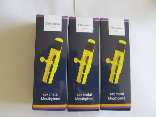 Alto Sax Saxofoon Mondstuk #7 Metalen Met Cap En Ligatuur Golden Plated