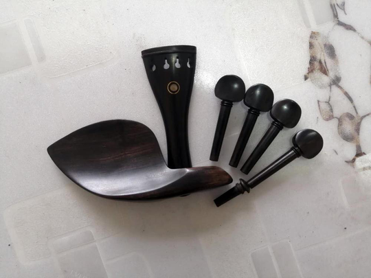 Wtsfwf Ebbenhout Viool Medeplichtige Een Set Van Viool Onderdelen Chinrest Cheviller Cordier
