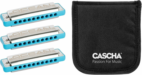 Cascha HH 2345 Ocean Rock Pack 3 BL Diatonisch Mundharmonika