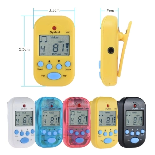 Professioneller Clip auf Digital Beat Tempo Metronom LCD Bildschirm Leicht & Mini für Violine Gitarre Bass Musikinstrument Schwarz