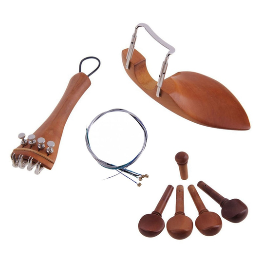 4/4 Viool Onderdelen Accessoires Chin Rust Staartstuk Fijne Tuner Tuning Peg Tailgut Endpin Snaren Kit