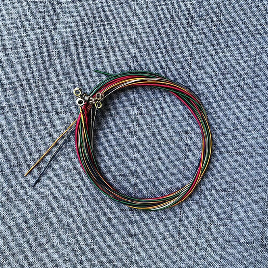 6 stks/set Regenboog Kleurrijke Gitaar Snaren E-A Voor Akoestische Folk Gitaar