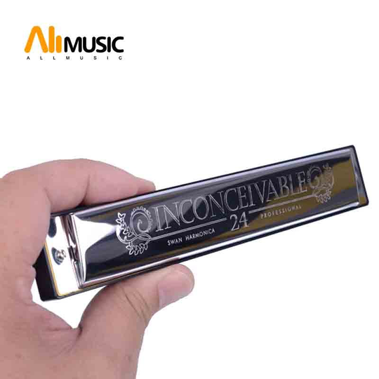Zwaan SW24-4 Tremolo Harmonica 24 Gaten 48 Tones C Sleutel Met Black Box