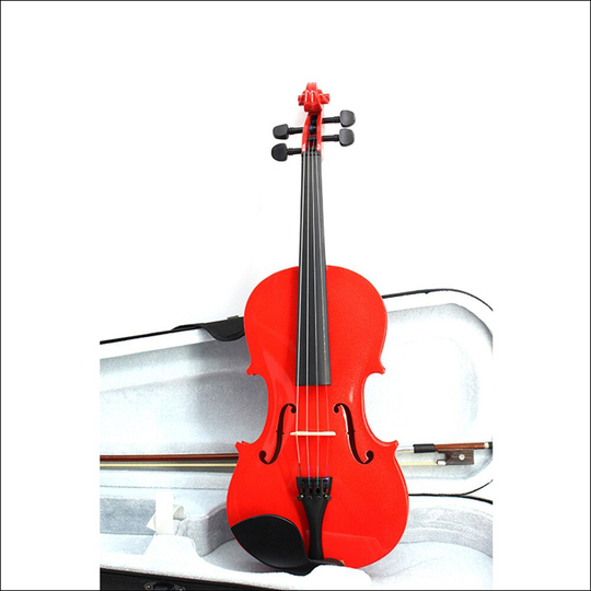 Rode Spalk Akoestische Fiddle Musical Viool Basswood Body Back Hout Hoofd 4/4 3/4 1/2 1/4 1/8 1/16