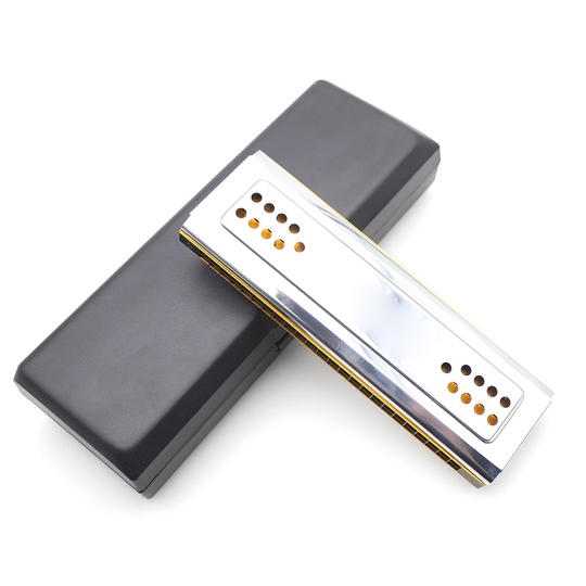Dubbelzijdig Tremolo Harmonica Dural Sleutel Van C/G 24 Dubbele Gaten Mondharmonica Riet Wind Instrument Met doos Schone Doek
