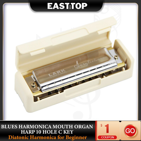 Easttop TX02 10 Holes Blues Harmonica Mondharmonica Harp C Sleutel Met Case Diatonische Harmonica Voor Beginner Professionele Speler