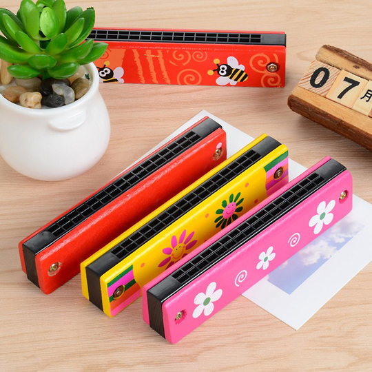 16 Gaten Sleutel Kleurrijke Cartoon Kinderen Harmonica Orgel Van C Blues Harmonica Muziekinstrument Educatief Speelgoed Willekeurige Kleur