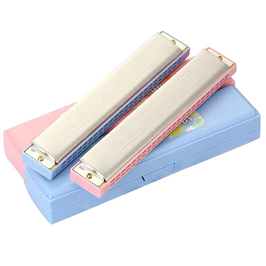 Harmonica 24 Holes Key Kleurrijke Harmonica Mond Piano Orgel Muziek Muziekinstrument Diatonische Harp (Roze)
