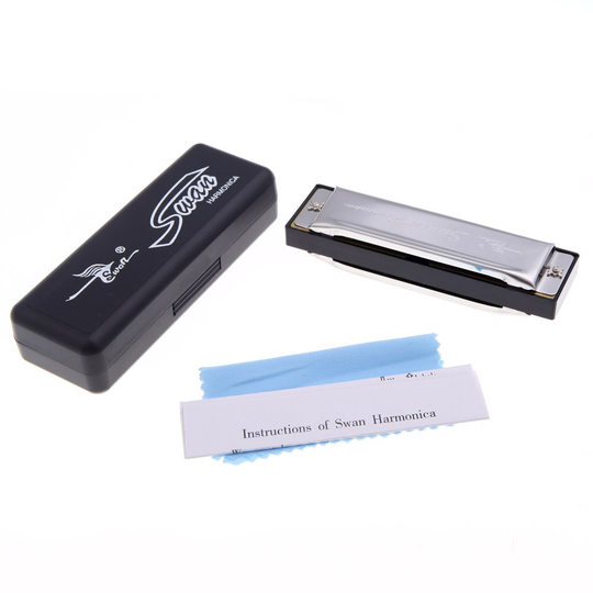 Diatonische Blues Harp Mondharmonica 10 Gaten Harmonica Sleutel van G Reed met Case Zilver Houtblazers Instrumen
