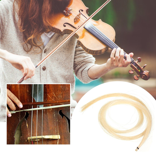 Universele Hengst Paard Geel + Wit Haar Muzikale 2 Hank Plezierige Instrument Levert Voor Strijkstok Instrument Deel
