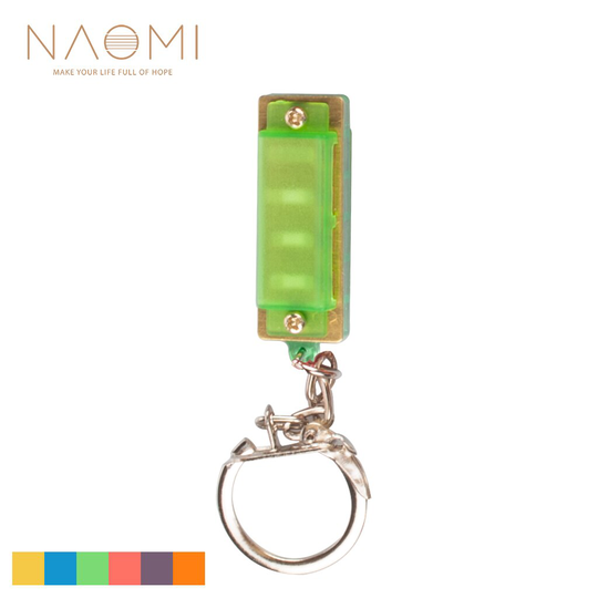 Naomi 4 Hole 8 Tone Miniharmonica Sleutelhanger Key Ringen Speelgoed Groene Kleur Muziekinstrument