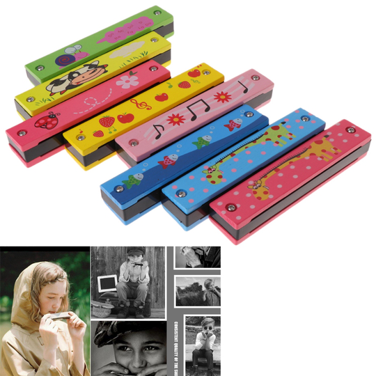Kinderen Harmonica 16 Gaten Leuke Cartoon Harmonica Kids Wind Instrument Beginner Musical Educatief Speelgoed
