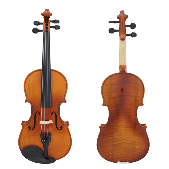 Full Size 4/4 Viool Natuurlijke Akoestische Massief Hout Sparren Flame Maple Fineer Viool Fiddle voor Beginner met Case Rosin Ruitenwisser
