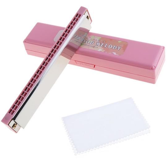 Harmonica 24 Gaten Rvs Roze Tremolo Harmonica Harp Mondharmonica Muziekinstrumenten Voor Kinderen Studenten