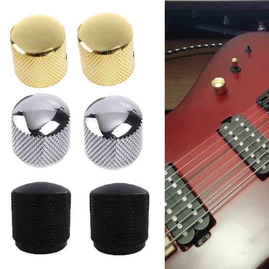 Plated Gitaar Bas Dome Tone Knoppen Voor Elektrische Gitaar/Bas Volumeregeling Knoppen Gitaar Onderdelen Accessoires